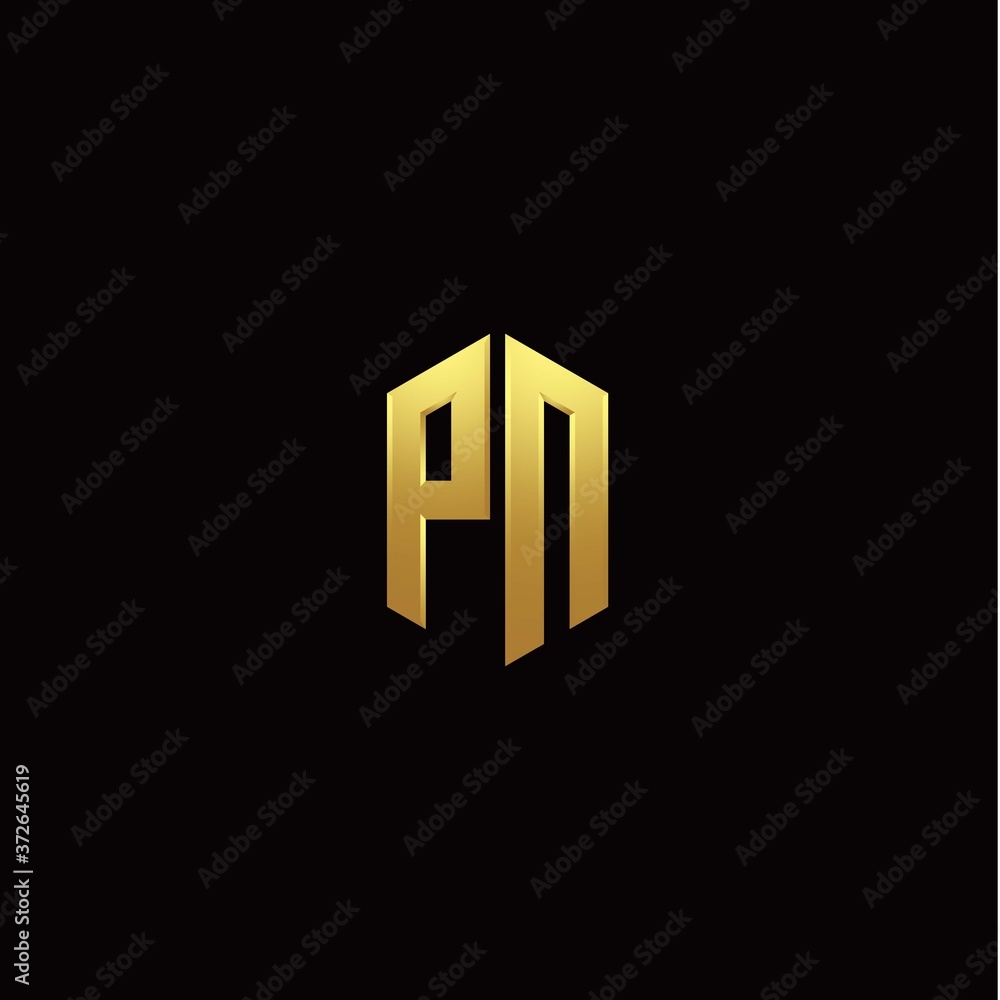 P N modern monogram style initial logo template P N modern monogram style initial logo template