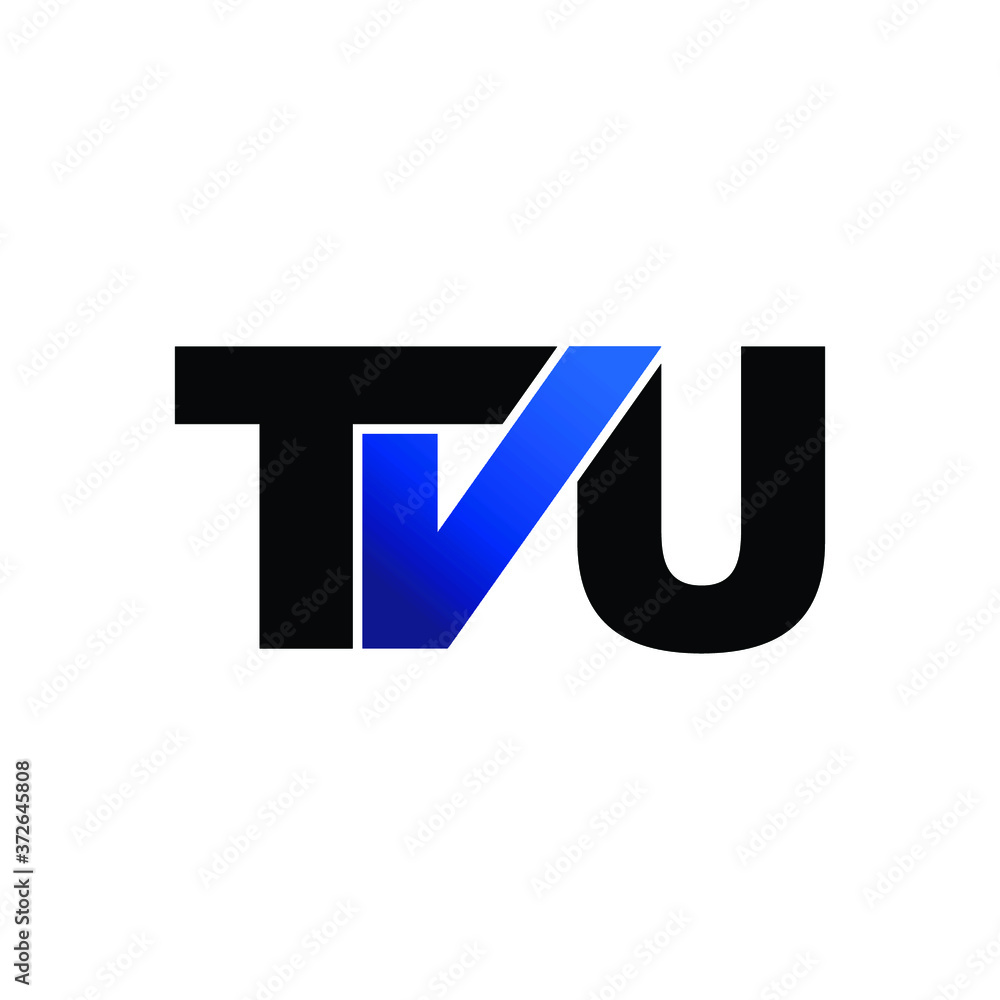 Letter TVU simple monogram logo design vector Letter TVU simple monogram logo design vector