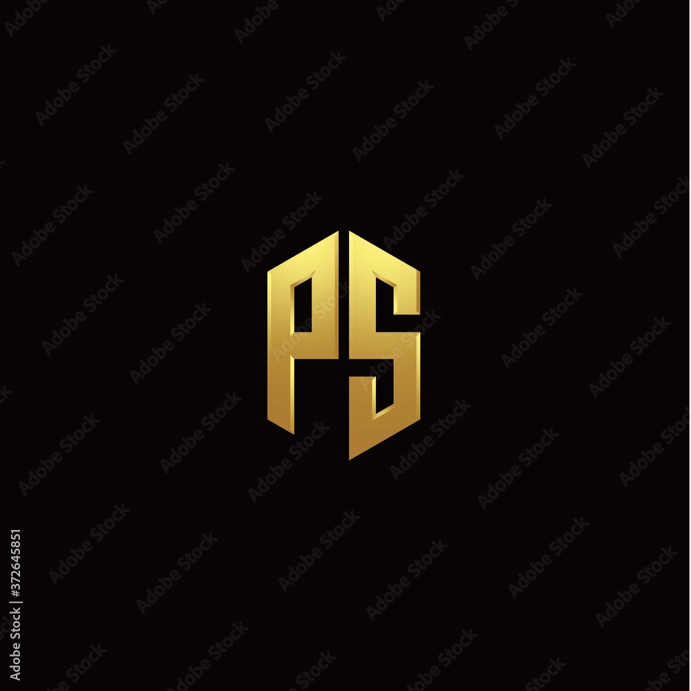 P S modern monogram style initial logo template P S modern monogram style initial logo template
