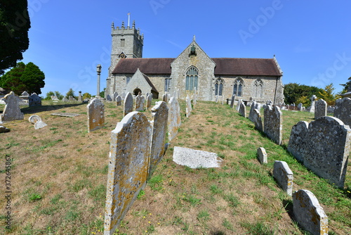  Ancient English church from the Middle ages on the Isle of Wight. photo