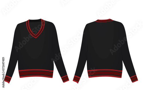 Black college jumper. vector illustration