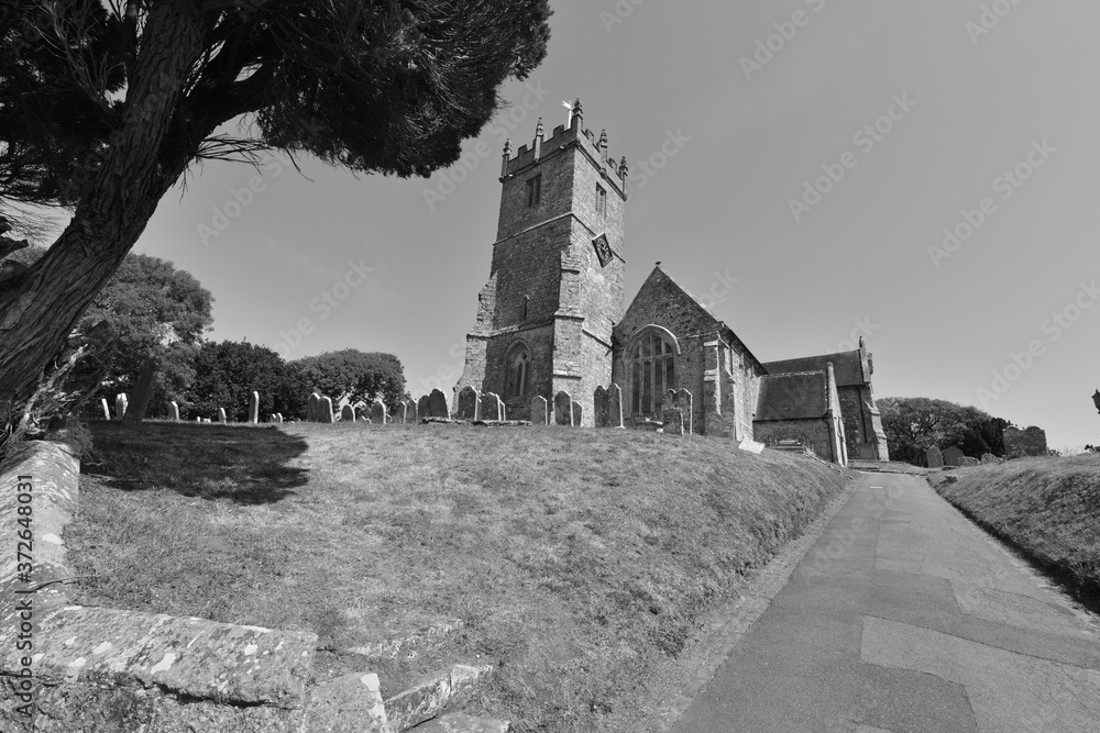  Ancient English church from the Middle ages on the Isle of Wight.