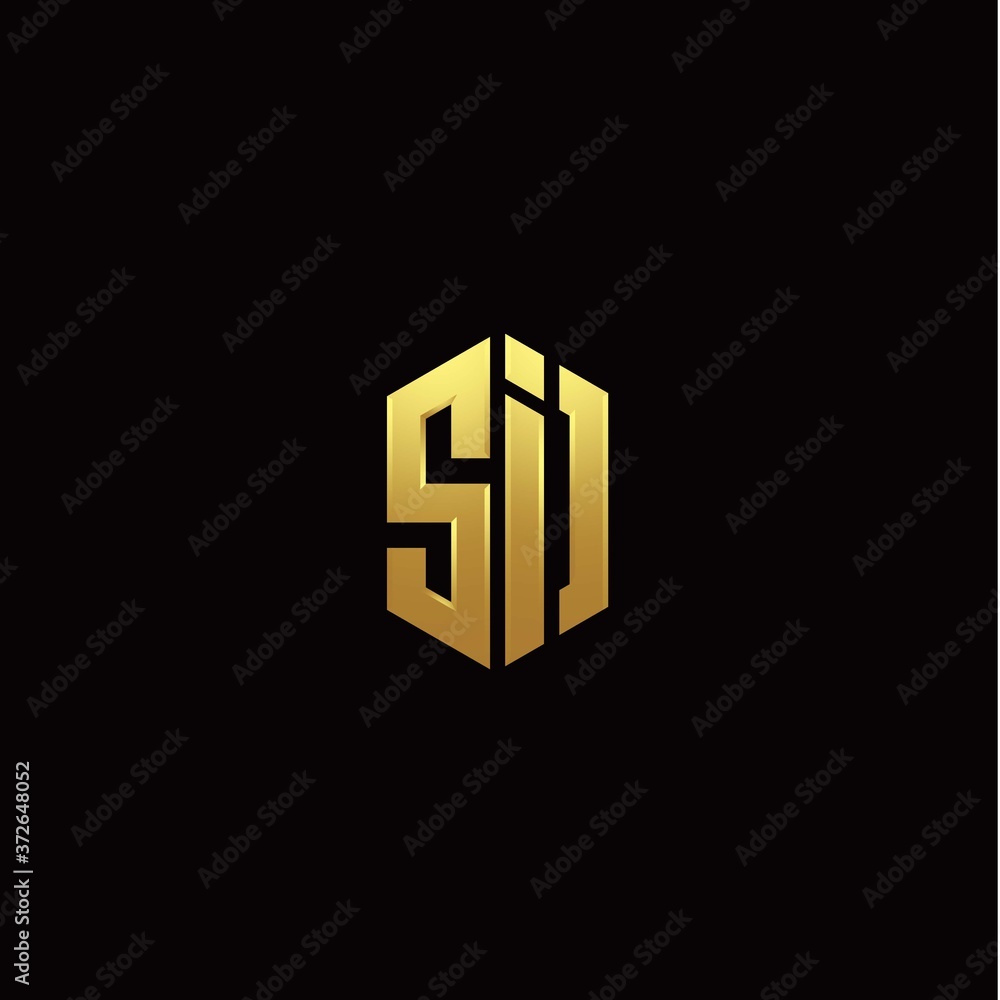 S I modern monogram style initial logo template S I modern monogram style initial logo template