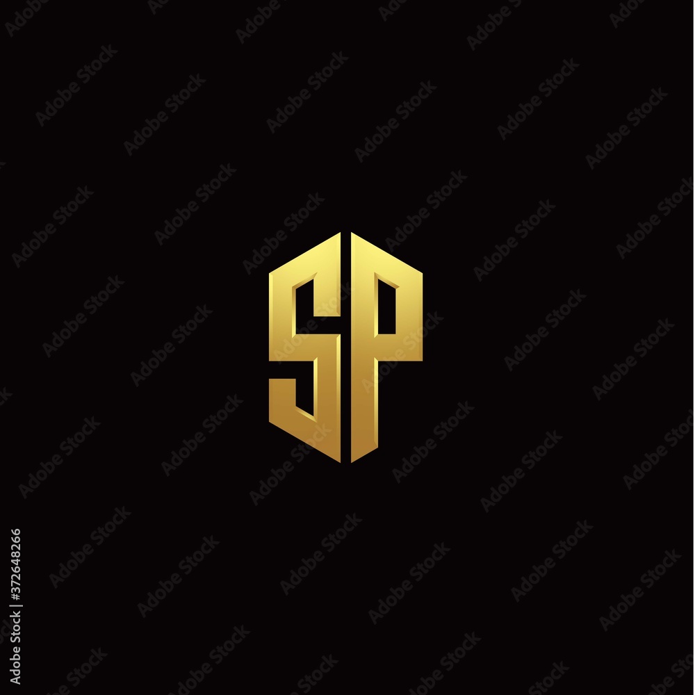 S P modern monogram style initial logo template S P modern monogram style initial logo template