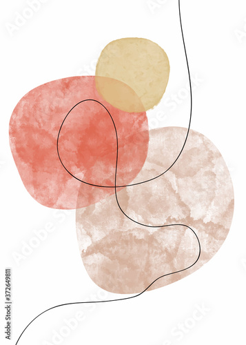 Creative minimalist hand painted. Abstract arts background . Vector illustration for wall decoration, postcard or brochure cover design.