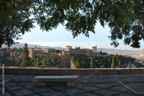 Vista de la Alhambra, desde el Mirador de San Nicolas, Granada, España