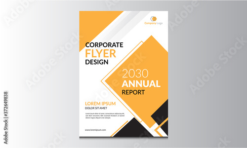 Stylish corporate annual flyer template design
