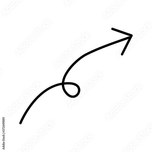 arrow thin direction spiral right up line style icon
