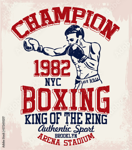 Vintage Boxing Gloves vector illustration. Vectors for print, t-shirt, poster or artworks.