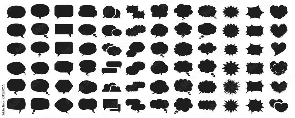 Naklejka premium Speech bubbles of various shapes