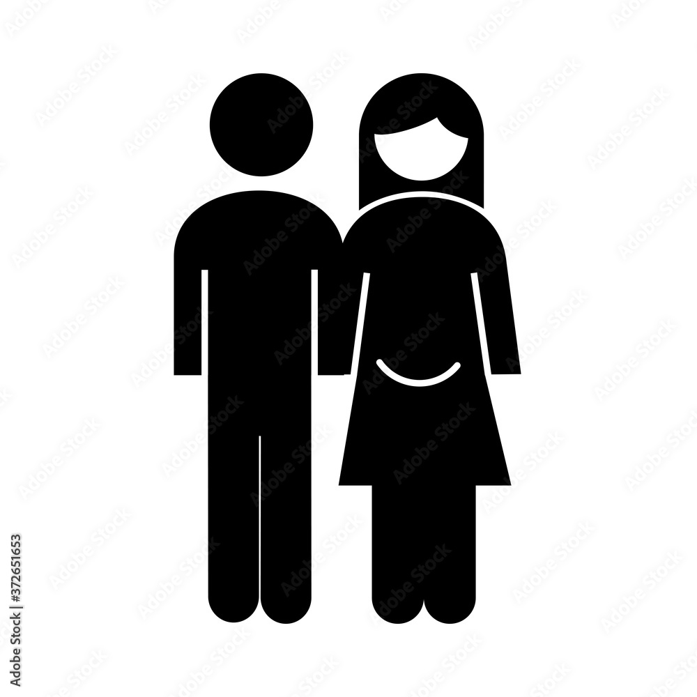 family parents couple pregnancy figures silhouette style icon