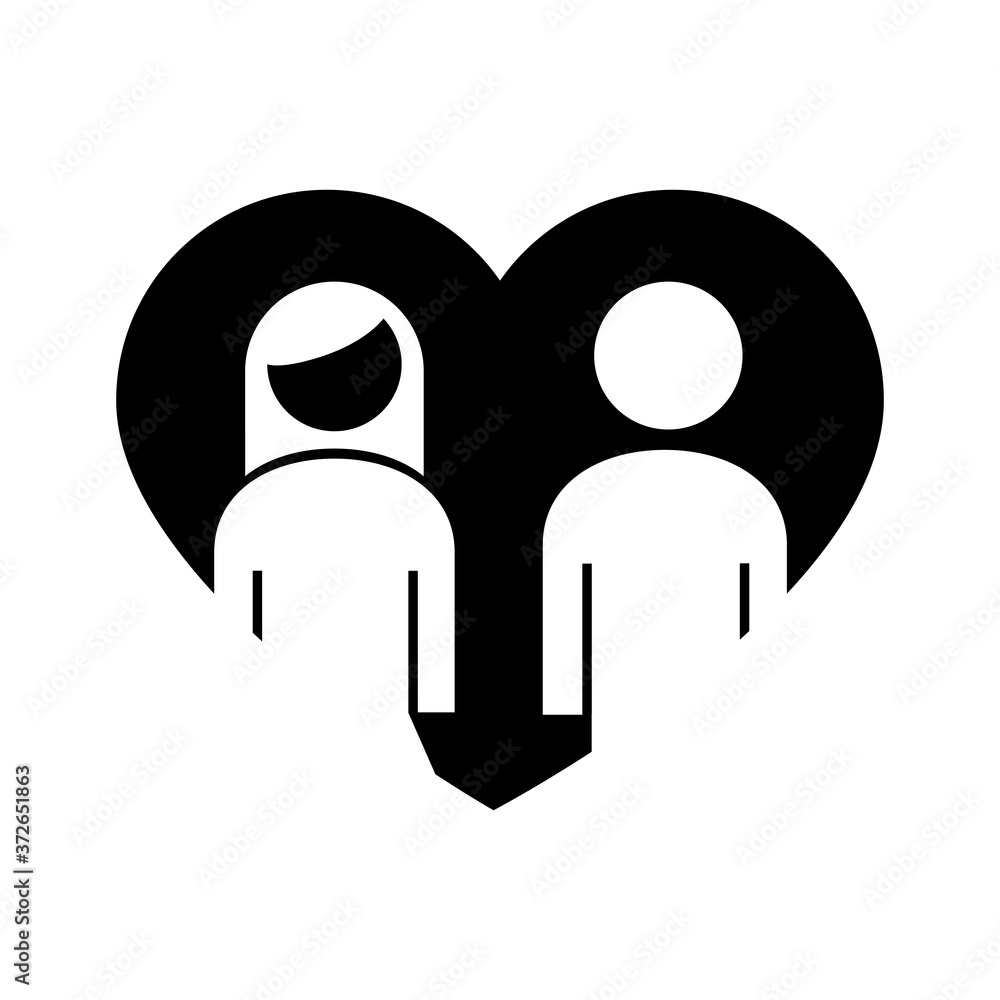 family parents couple figures in heart silhouette style icon family parents couple figures in heart silhouette style icon