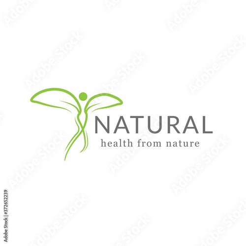 Green abstract human eco logo template