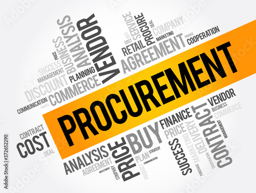 Procurement word cloud collage, business concept background