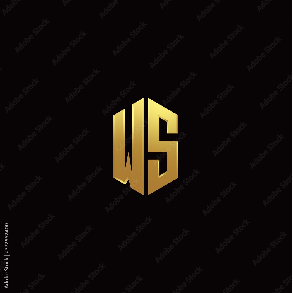 W S modern monogram style initial logo template W S modern monogram style initial logo template