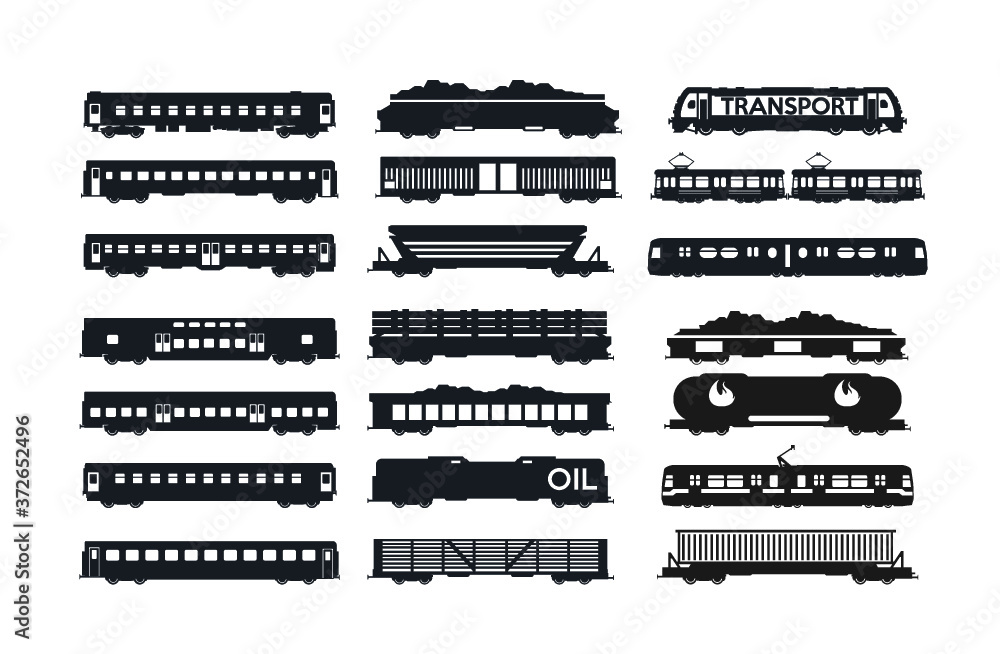 Obraz premium Railway Iron Ore,Coal,Wood,Goods,Oil,passenger,wagons. 