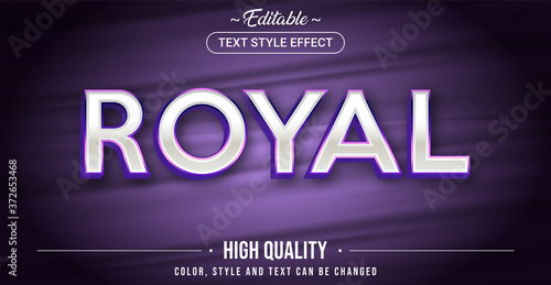 Editable text style effect - Royal theme style.