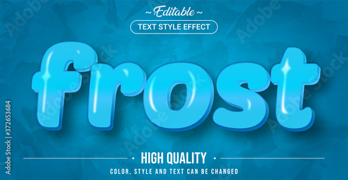 Editable text style effect - Frost theme style.