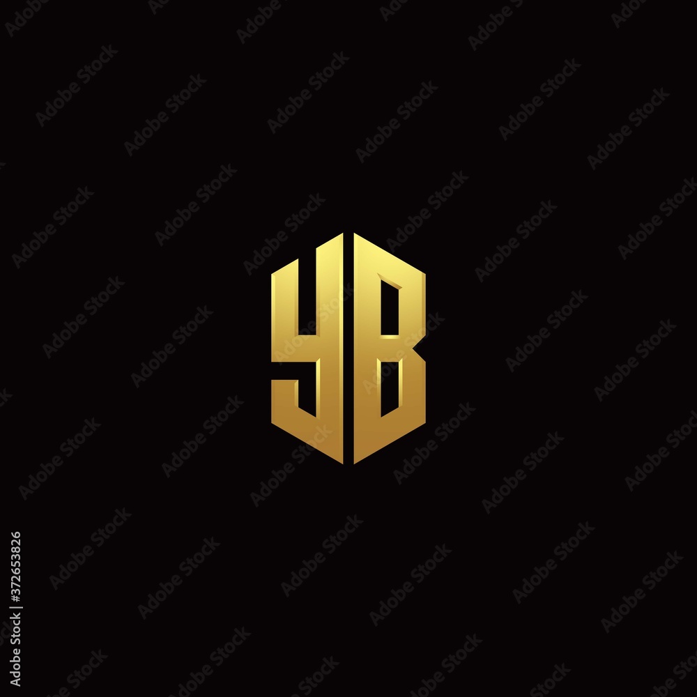 Y B modern monogram style initial logo template Y B modern monogram style initial logo template