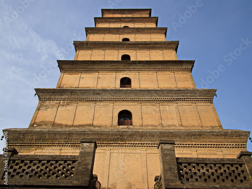 Giant Wild Goose Pagoda or Big Wild Goose Pagoda is a Buddhist pagoda. It was built in 652 during the Tang dynasty. Xian City, Shaanxi Province, China. October 22nd, 2018.