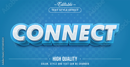 Editable text style effect - Connect theme style.