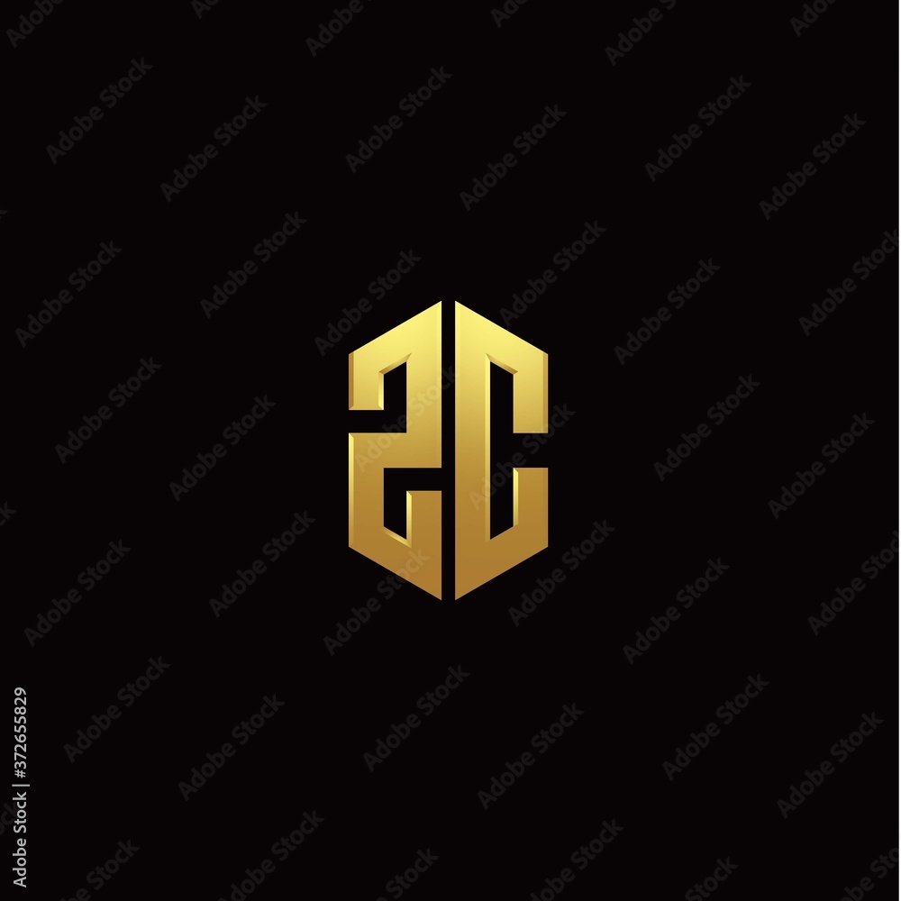 Z C modern monogram style initial logo template Z C modern monogram style initial logo template
