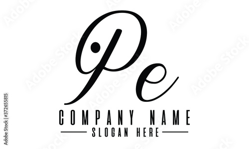 PE initial letter logo template design in vector