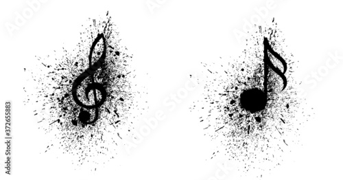 Musical notes stave line pattern symbols icon for staff and music note theme Transparent background wave Piano, jazz sound notes Fun vector key sign Classic clef Doodle quaver G melody on paper