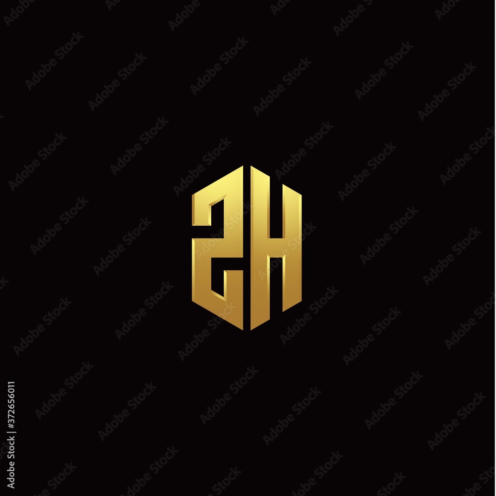 Z H modern monogram style initial logo template Z H modern monogram style initial logo template
