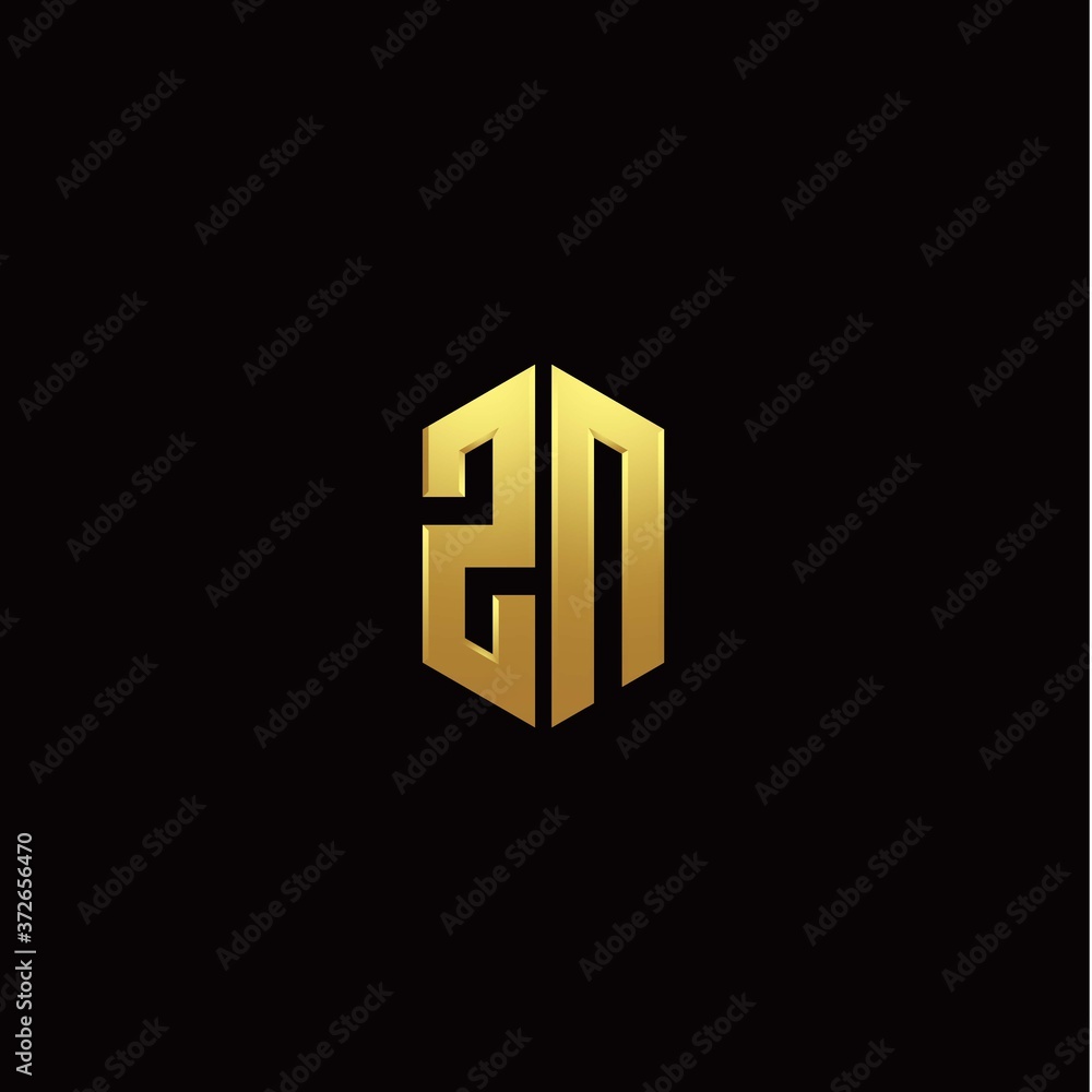 Z N modern monogram style initial logo template Z N modern monogram style initial logo template