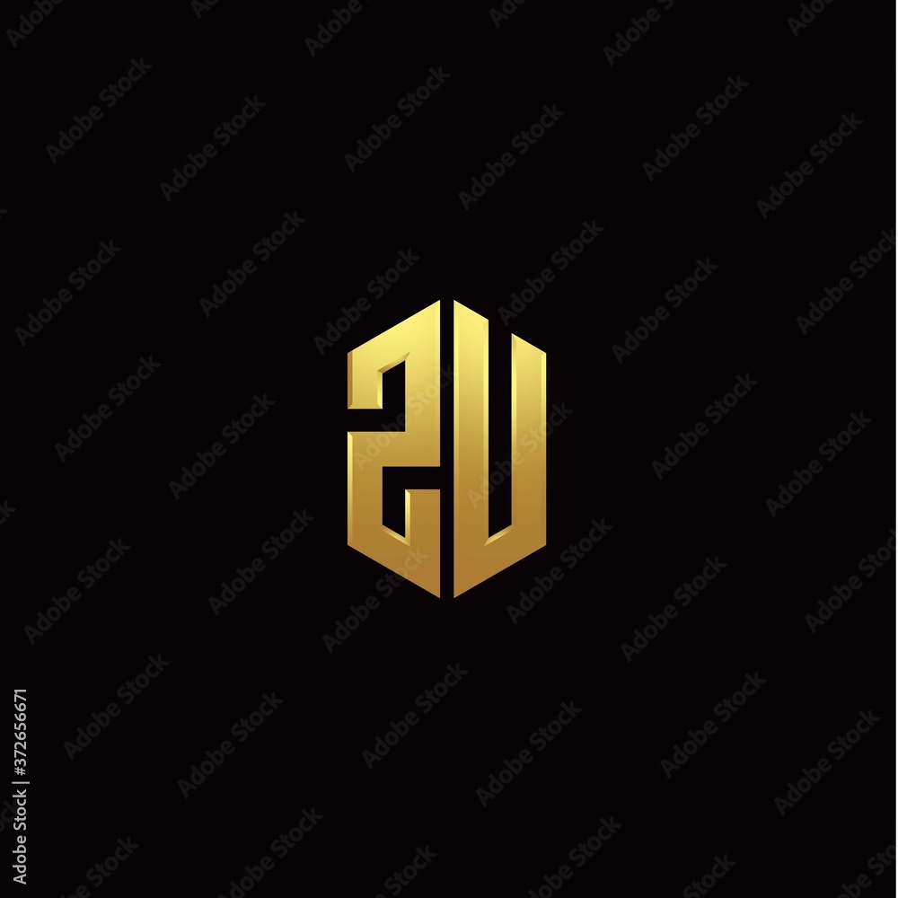 Z U modern monogram style initial logo template Z U modern monogram style initial logo template