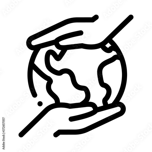 world different race hands icon vector. world different race hands sign. isolated contour symbol illustration