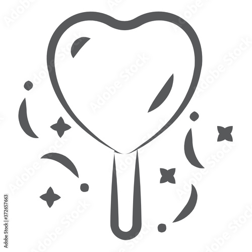 
Heart candy vector design, sweet lollipop icon design 
