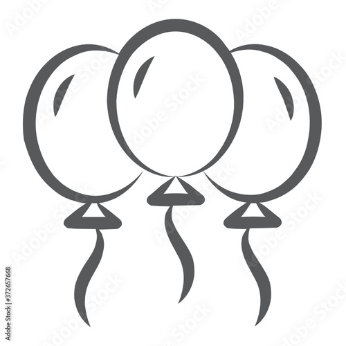 
Helium balloons vector, line icon design in editable style 
