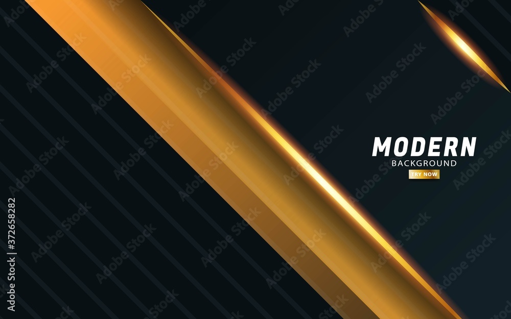 Fototapeta premium luxury premium black and gold vector background banner design with golden line in stripe texture.