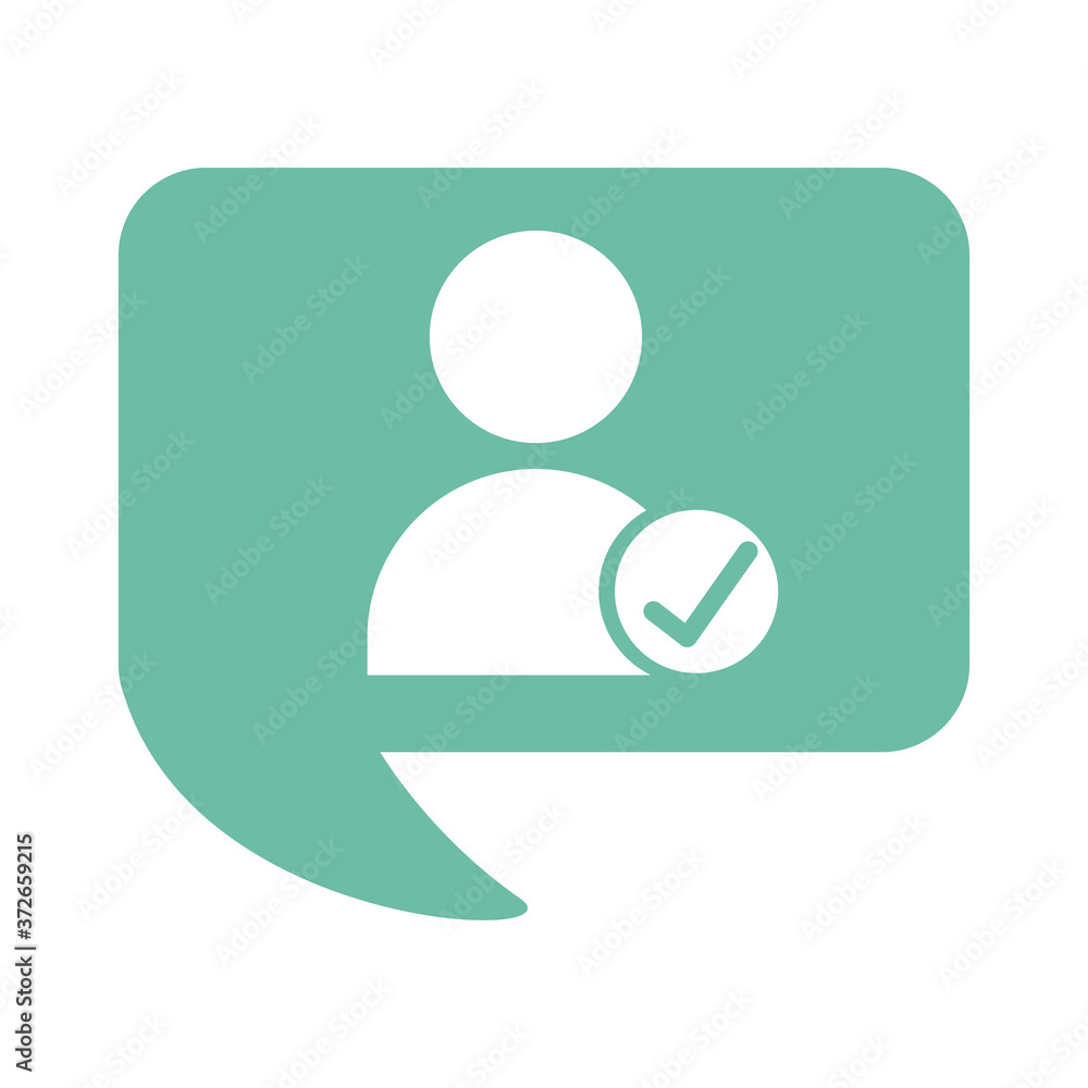 avatar user with check symbol flat style icon