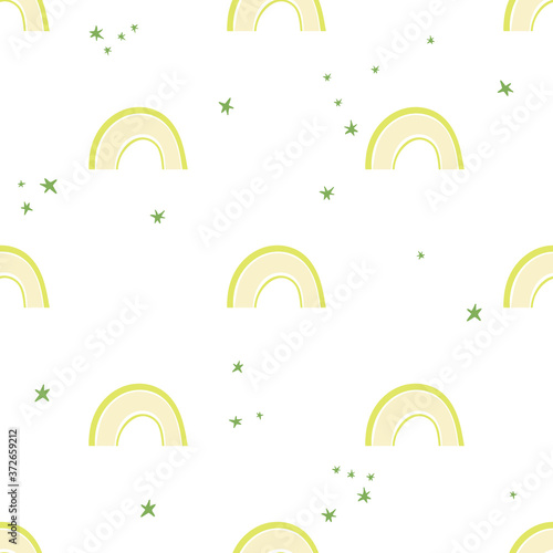 Rainbow seamless pattern design. Vector illustration.
