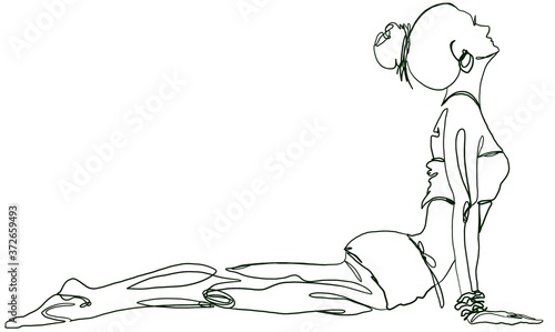 yoga pose line woman girl