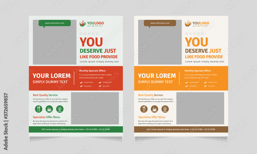 Modern Food and Restaurant Flyer Template