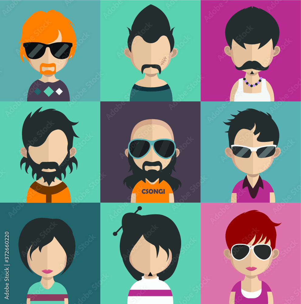 Collection of avatars ( Man and woman Characters ) Collection of avatars ( Man and woman Characters )