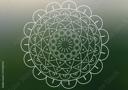 Mandala geometric round monochrome ornament arabesque. photo