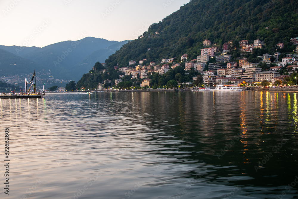 Superb view of the lake of Como, Italy,
