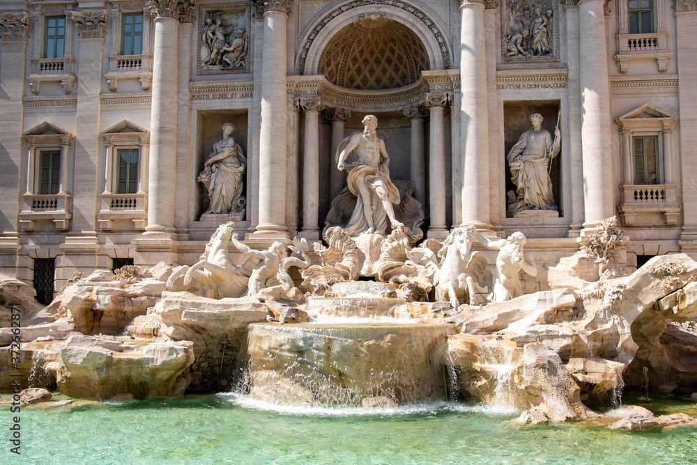 Trevi Fountain (Fontana di Trevi) in Rome, Italy. Trevi is most famous fountain of Rome. Architecture and landmark of Rome, Italy