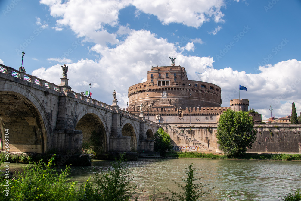 Castel and Ponte Sant'Angelo in Rome, Italy