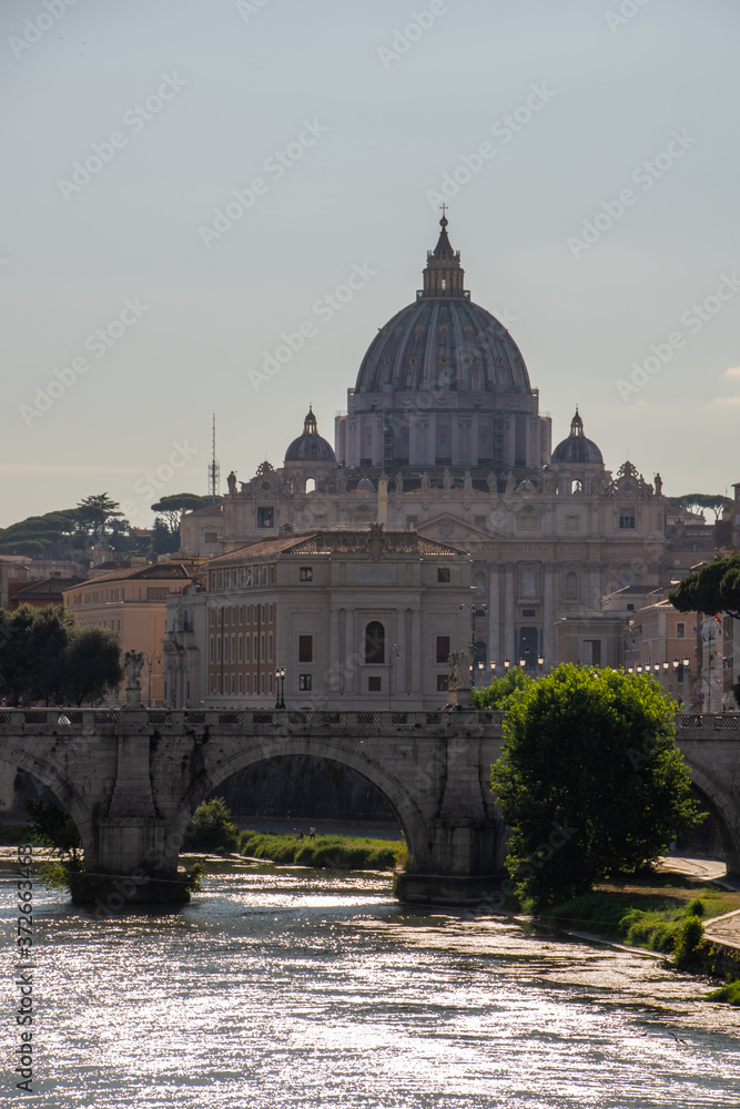 Fototapeta premium Saint Peter's Basilica, view from river Tiber, Rome