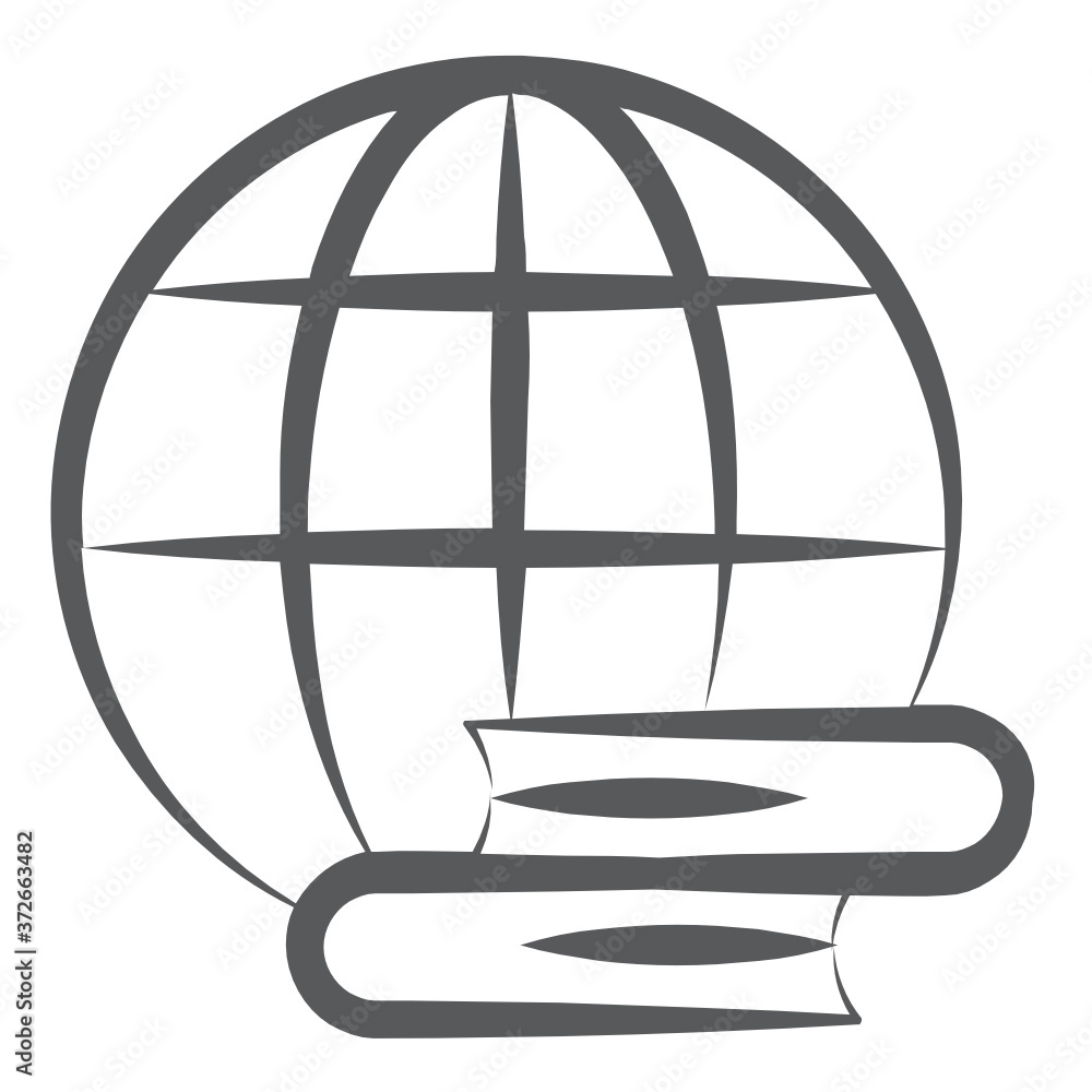 Icon of globe with books showing global education
Icon of globe with books showing global education