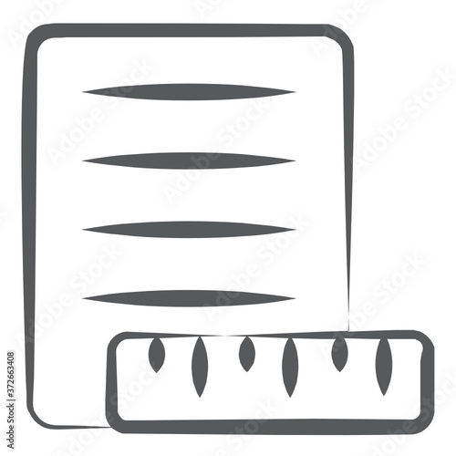 
Icon of scale with paper showing drafting vector 
