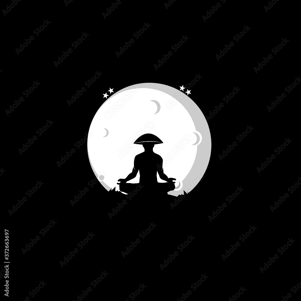 Meditation silhouette.Design vector