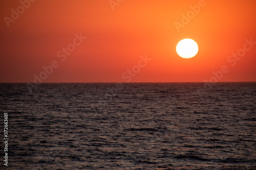 Sunset from the beautiful beach of Santa Marinella, close to Rome, Italy 