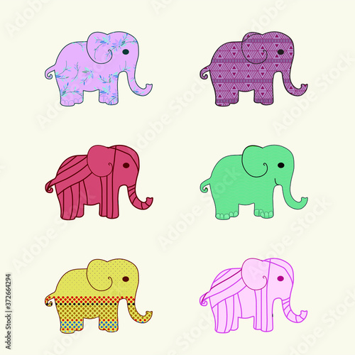 colorful elephants 
